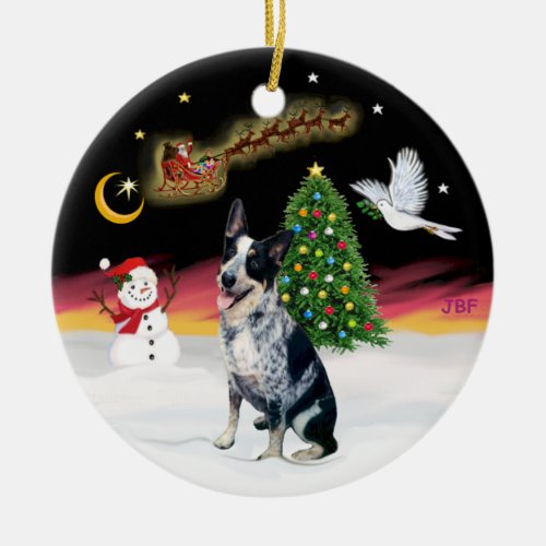 Night Flight _ Australian Cattle Dog Ceramic Ornament