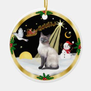 Night Flight (GW) - Blue Point Siamese Ceramic Ornament
