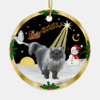 Night Flight (GW) - Persian cat (blue smoke) Ceramic Ornament
