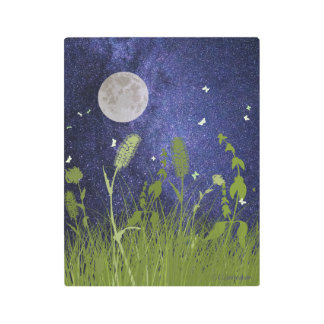 “Night Flight in White” Metal Print