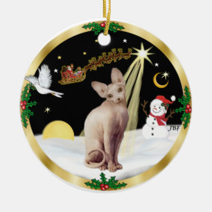 Night Flight - Sphynx 2b Ceramic Ornament