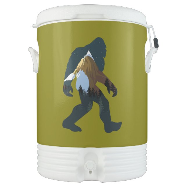 Night Forest Bigfoot Beverage Cooler (Front)