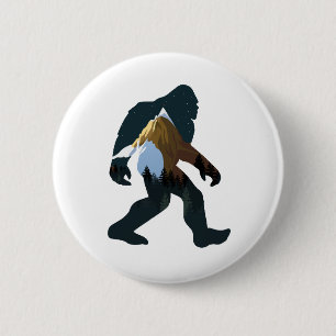 Night Forest Bigfoot Button