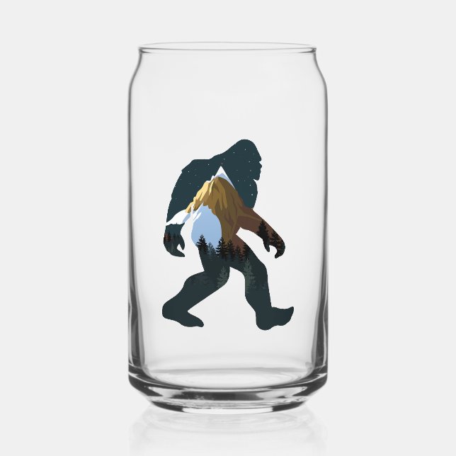 Night Forest Bigfoot Can Glass (Front)