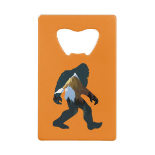 Night Forest Bigfoot Credit Card Bottle Opener