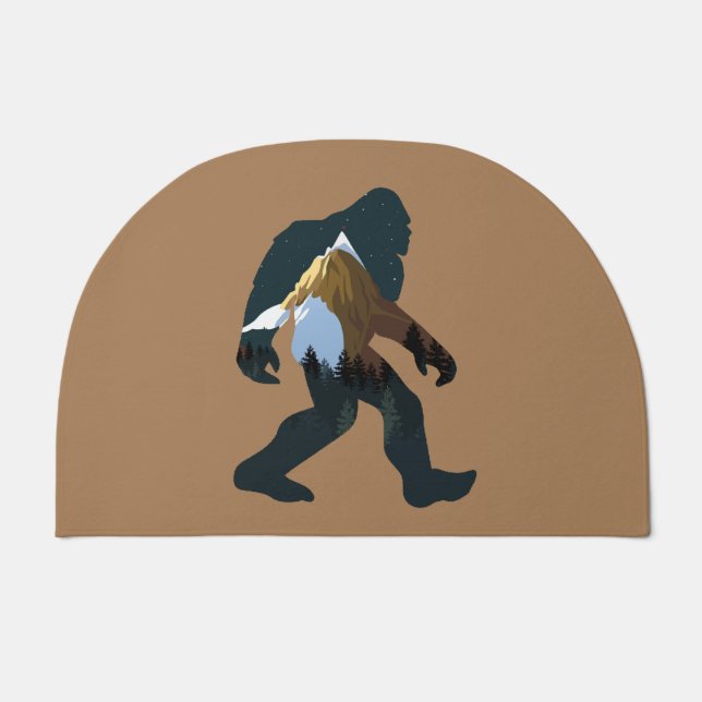 Night Forest Bigfoot Doormat (Front)