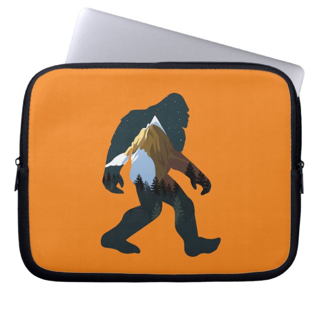 Night Forest Bigfoot Laptop Sleeve (Front)