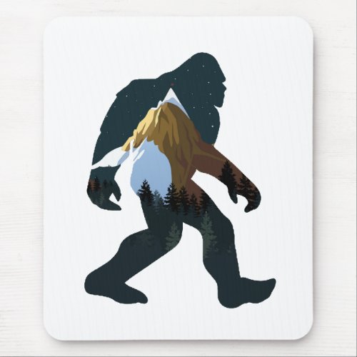 Night Forest Bigfoot Mouse Pad