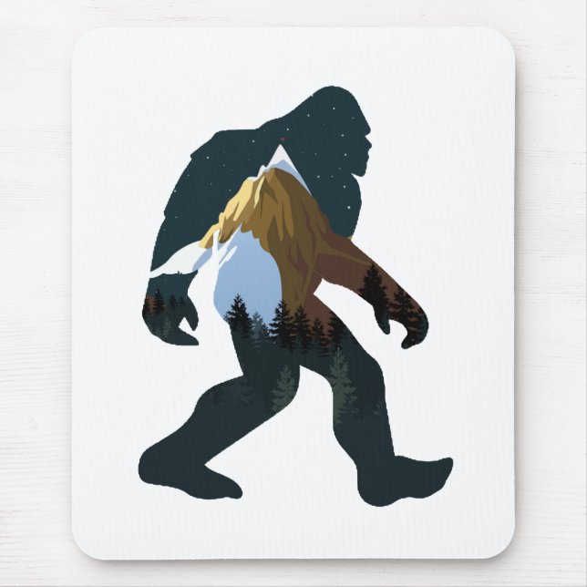 Night Forest Bigfoot Mouse Pad (Front)