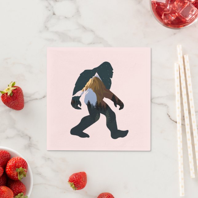 Night Forest Bigfoot Napkins (Insitu)