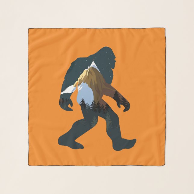 Night Forest Bigfoot Scarf (Front)