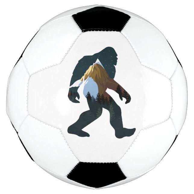 Night Forest Bigfoot Soccer Ball (Front)