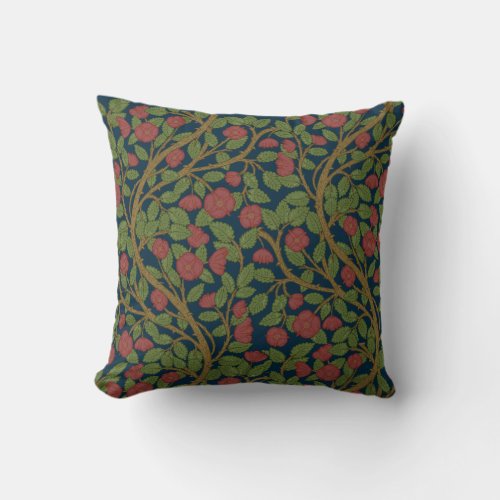 Night Forest Floral Pattern Design Throw Pillow