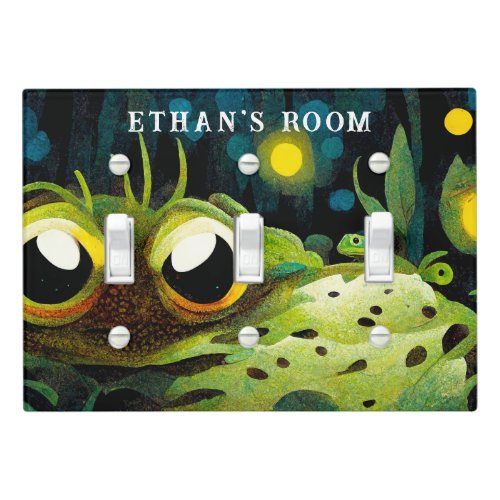 Night Forest Frog  Kids Room Personalized Light Switch Cover