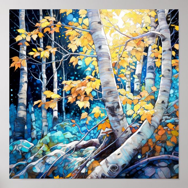 Night Forest Landscape Home Decor Poster (Front)
