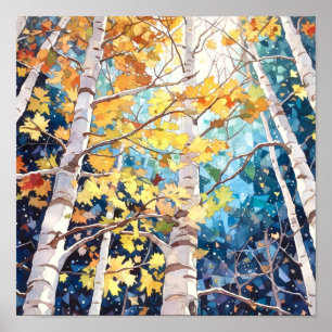 Night Forest Landscape Home Decor Poster