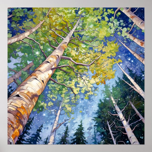 Night Forest Landscape Home Decor Poster (Front)