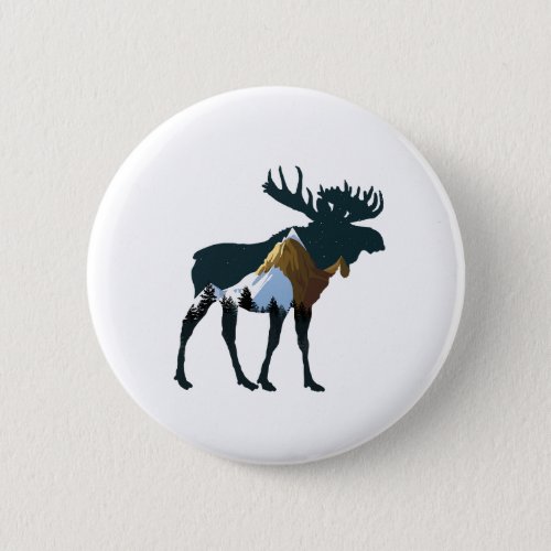 Night Forest Moose     Button