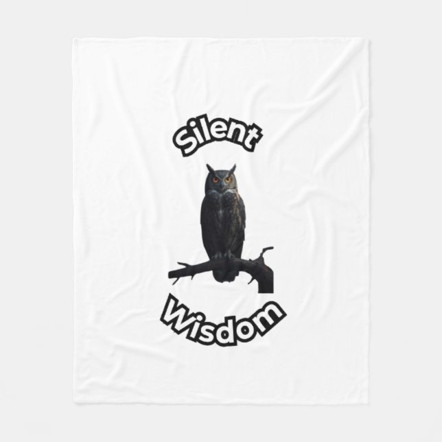  **Night Forest Owl – Realistic Nocturnal Owl Illu Fleece Blanket (Front)