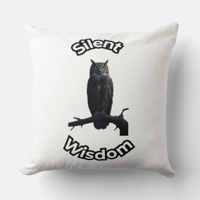  **Night Forest Owl – Realistic Nocturnal Owl Illu Throw Pillow (Front)