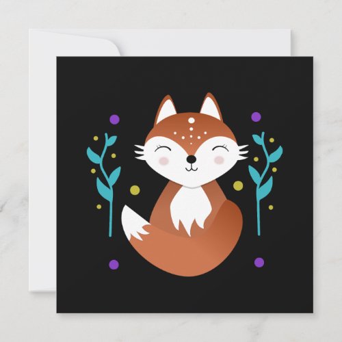 Night fox meditating at night thank you card