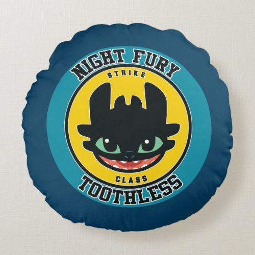Night Fury Toothless Strike Class Emblem Round Pillow
