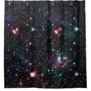 Night Galaxy Space PrintSeamless Pattern in Repeat Shower Curtain