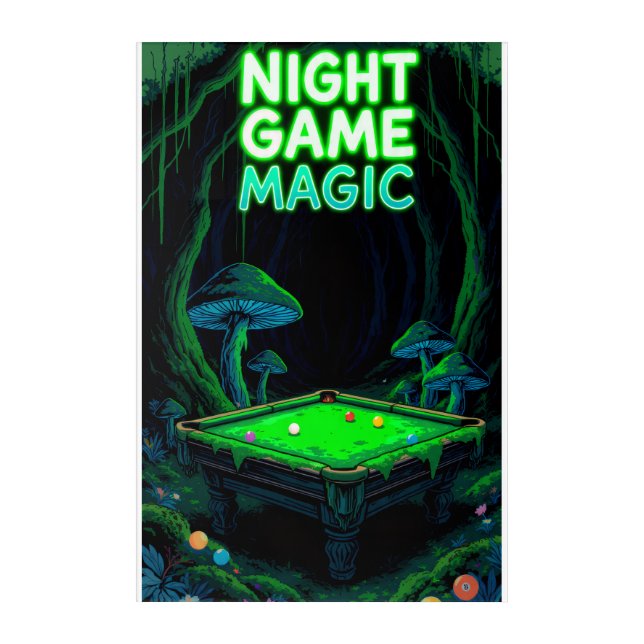 Night Game Magic Pool Acrylic Print (Front)