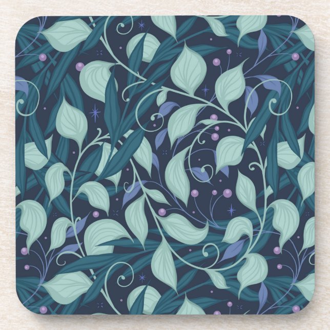 Night garden beverage coaster (Front)