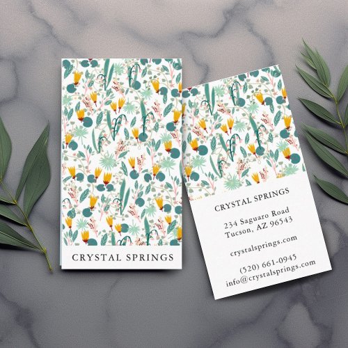 Night Garden Botanical Plants Modern Chic Floral Business Card