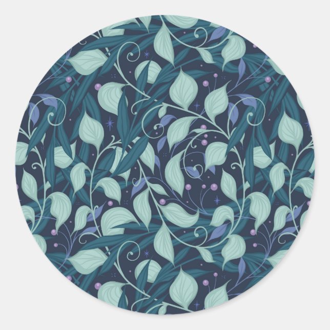 Night garden classic round sticker (Front)