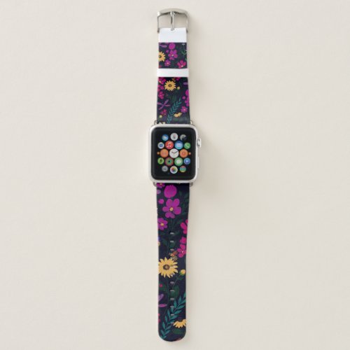 Night Garden Floral Botanical Apple Watch Band