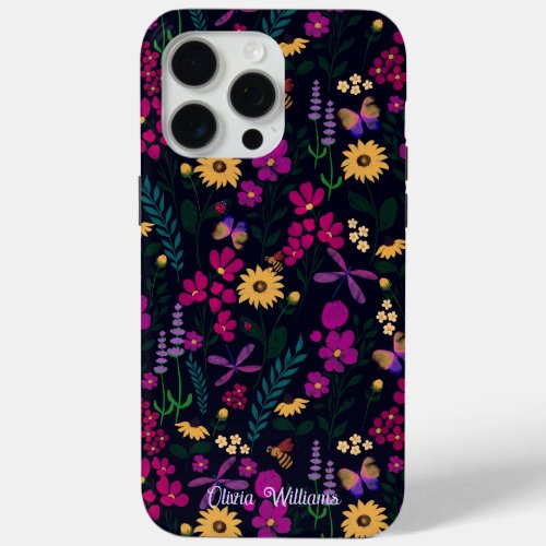 Night Garden Floral Botanical iPhone 15 Pro Max Case