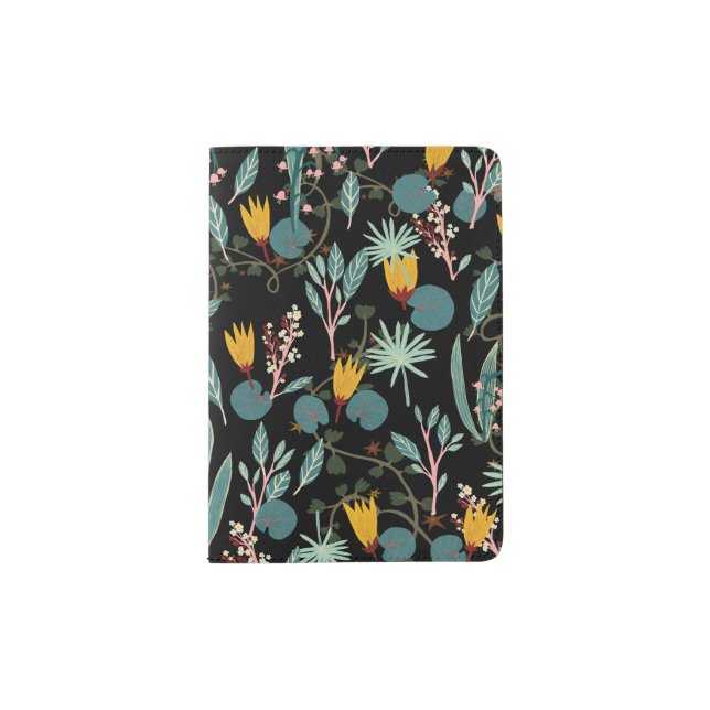 Night Garden Floral Pattern  Passport Holder (Front)