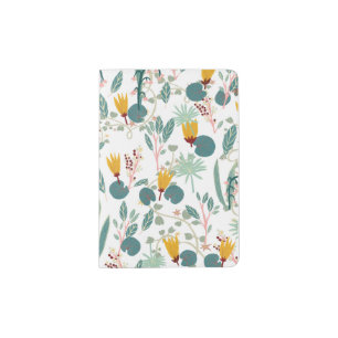 Night Garden Floral Pattern Passport Holder