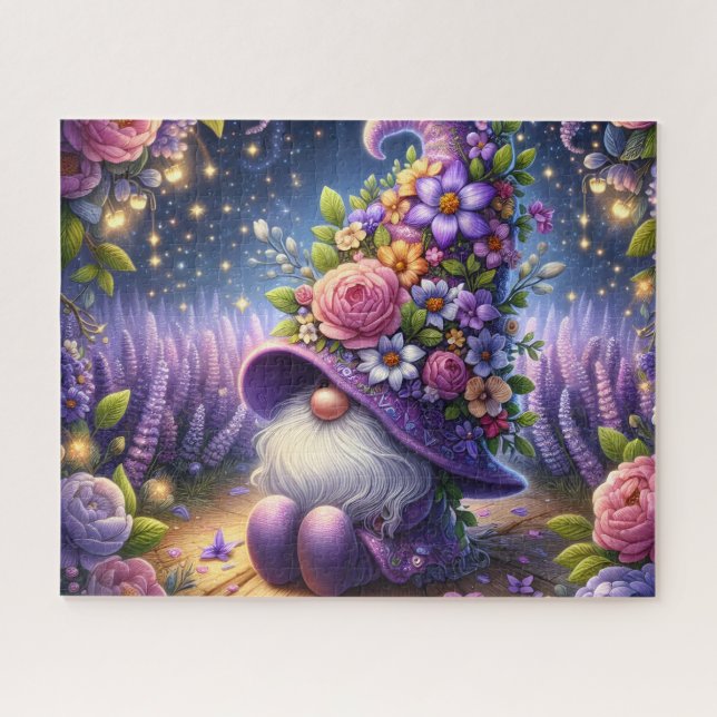 Night Garden Gnome Jigsaw Puzzle (Horizontal)