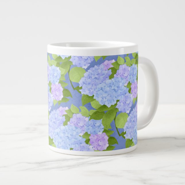 Night garden hydrangea  giant coffee mug (Front Right)