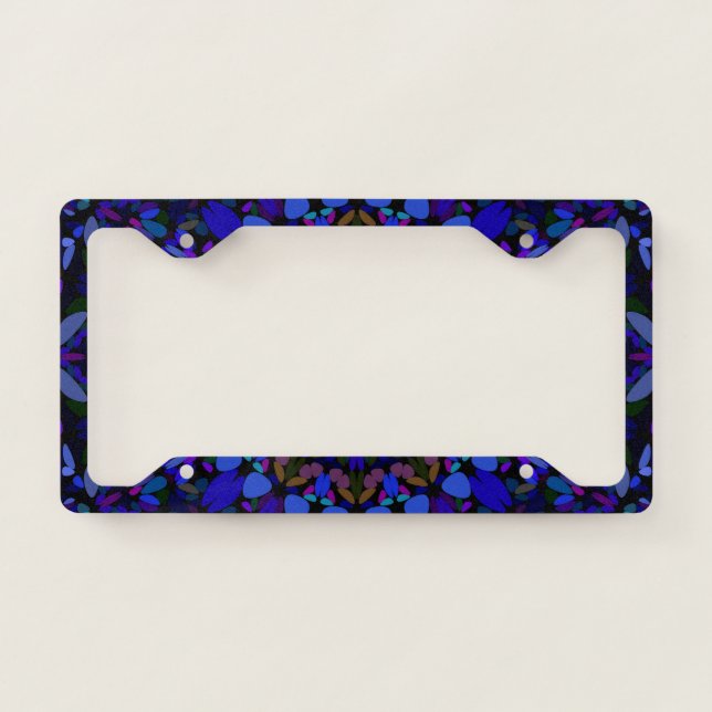 Night Garden Mandala License Plate Frame (Front)