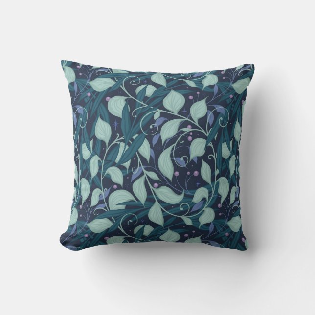 Night garden throw pillow (Front)