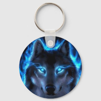 Night Ghost Wolf Keychain