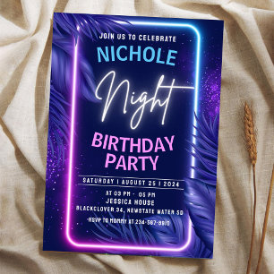 Night Glow Birthday Invitation Party