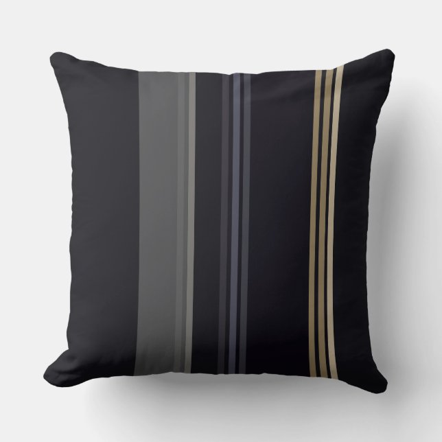 Night Glow Stripes Throw Pillow (Front)