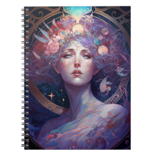 Night Goddess Queen Fantasy Art Notebook