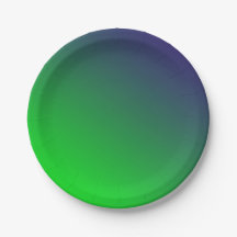 NIGHT GOLF Blue + Green Gradient Paper Plates