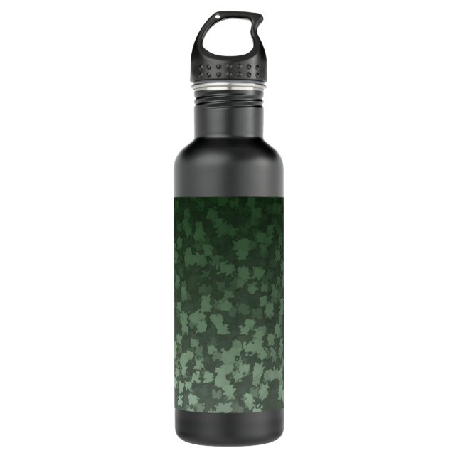 Night Green Leaf Camo Water Bottle (Front)