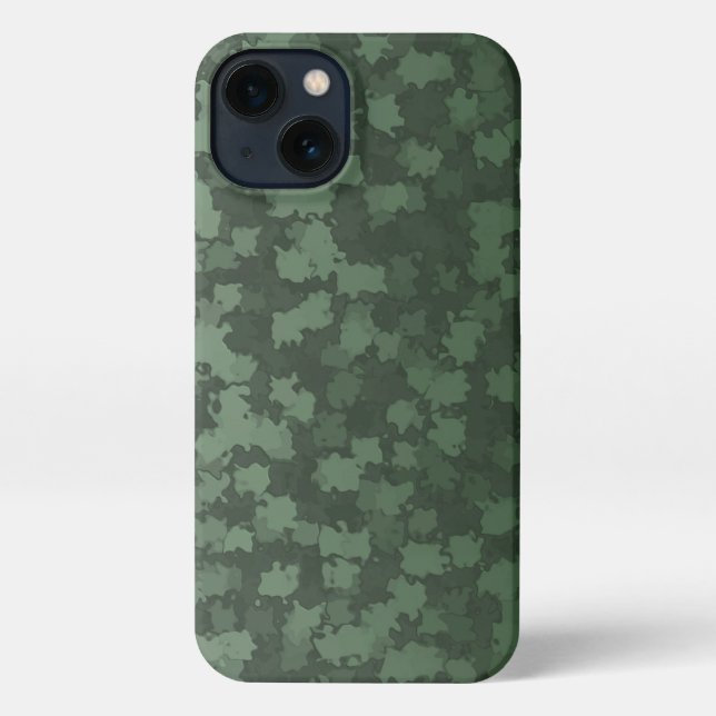 Night Green Leaves Camo iPhone Case (Back)