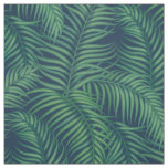 Night Green Tropical Palm Leaves Fabric