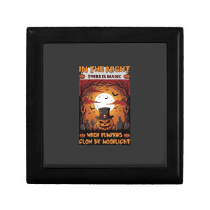 Night Halloween Pumpkin Top Hat Bats Graveyard_1 Gift Box