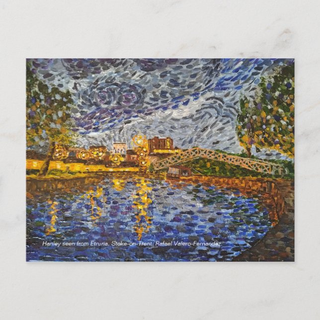 Night, Hanley from Etruria. Stoke-on-Trent Postcard (Front)