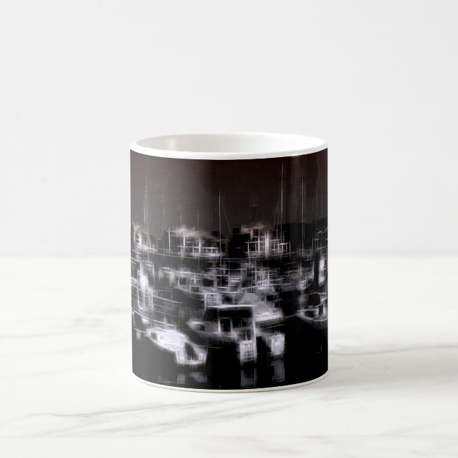 Night harbour digital effect of style "impression" coffee mug (Center)